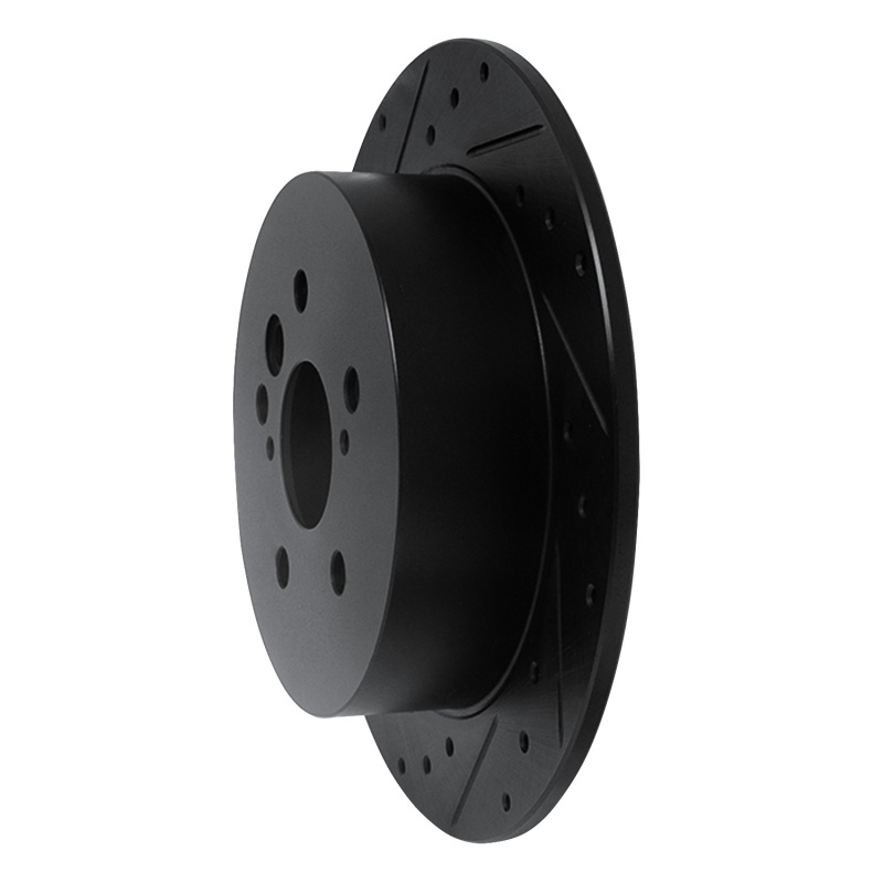 Toyota RAV4 Brake Rotor (1) - Rear Left - R1 Concepts - Drilled & Slotted - Black - `04-`05